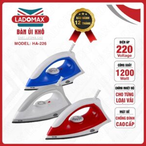 Bàn là ủi khô Ladomax HA-226 mặt đế chống dính
