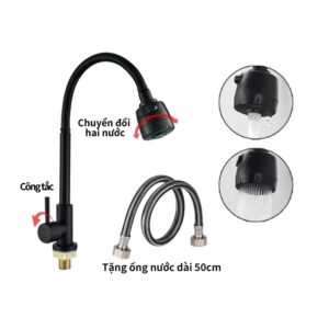 vòi rửa chén 2 chế độ Tặng ống nước 2 đầu dài 50cm