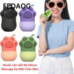 Khuôn Lăn Giữ Đá Silicon Massage Da Mặt Chân Mèo