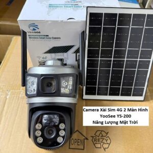 Camera Xài Sim 4G 2 Màn Hình YooSee YS-200 Năng Lượng Mặt Trời. G.itx2