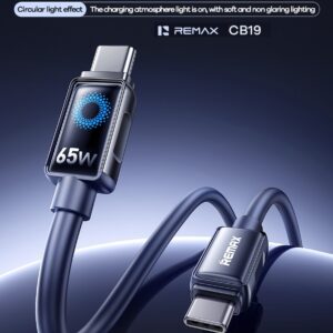 Cáp Sạc Nhanh 65W Remax CB19 (C-C) 2 Đầu Type-c