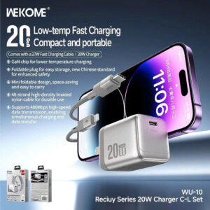 Bộ sạc nhanh 20W Wekome Reciuy Series WU-10 (C-L) Lightning. BP