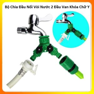 Bộ Chia Đầu Nối Vòi Nước 2 Đầu Van Khóa Chữ Y