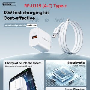 Bộ Sạc Nhanh 18W Remax RP-U119 (A-C) Type-c