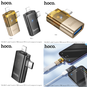 Đầu Chuyển Đổi Hoco UA36E 2in1 (L+C-USB) Type-c+Lightning ra (USB Cái)