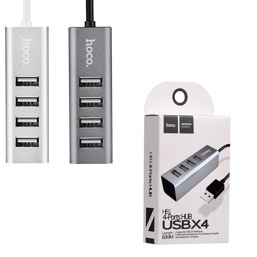 Kết quả hình ảnh cho Hub chia 4 cổng usb Hoco HB1