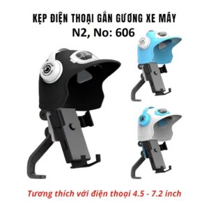 Kẹp Điện Thoại Chân Gương Xe Máy (Có Mũ) N2, No: 606