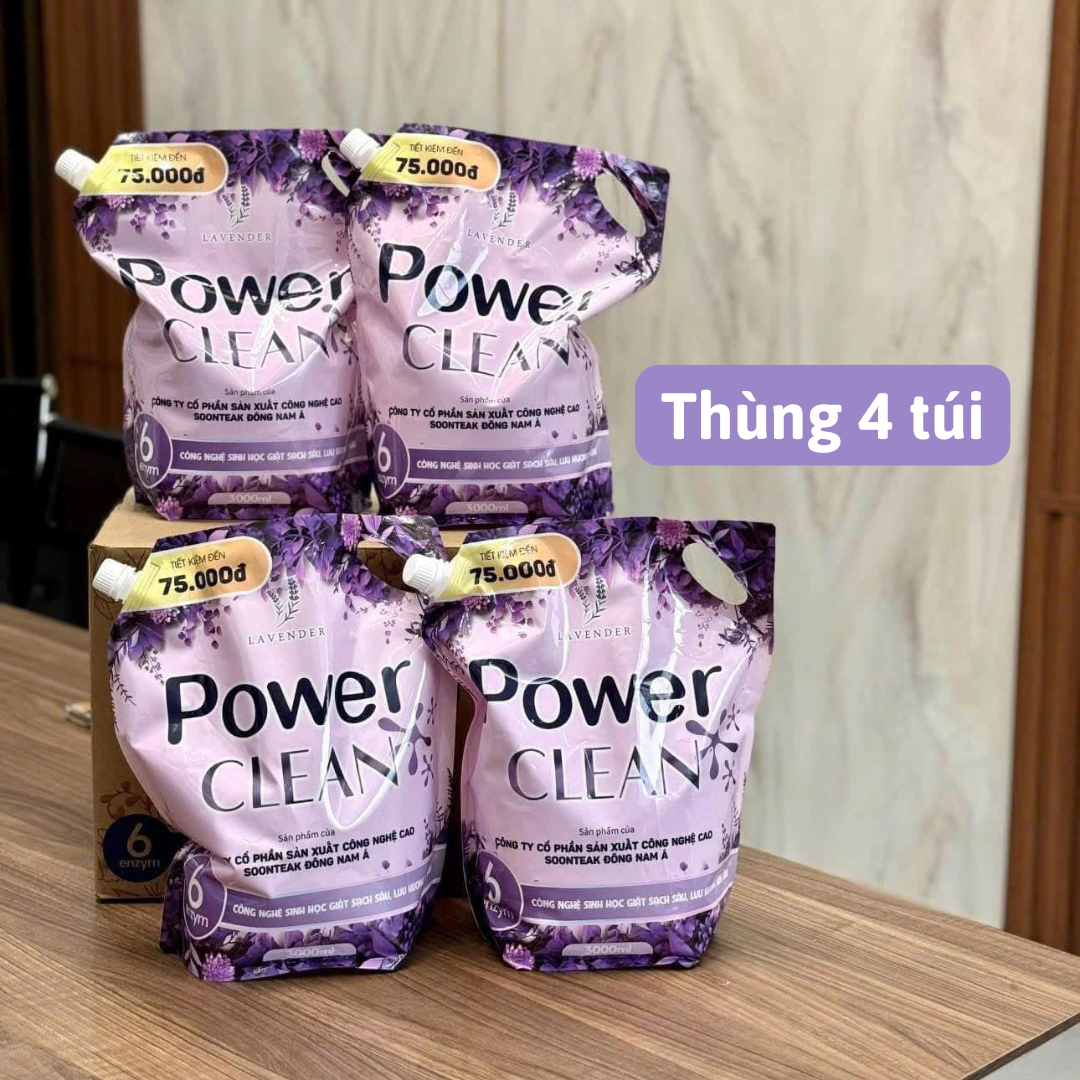 Nước giặt xả Power Clean 2in1 túi 3L Hương Nước Hoa Lavender Kết Hợp Gỗ Đàn Hương Nước Giặt Xả Thân Thiện Môi Trường - Lazada | Lazada Việt Nam