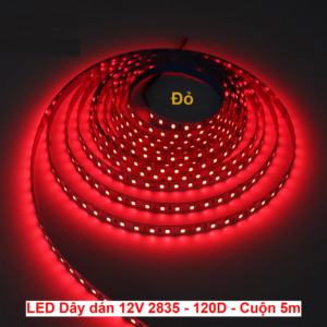 Dây đèn led dán 2835 12V 120 led 10W 5M Đỏ