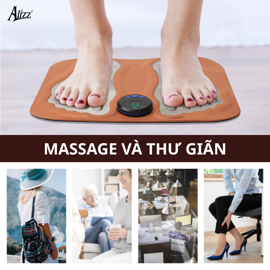 Thảm Massage Xung Điện ALIZZ AL-14044 Trị Liệu Bàn Chân Thông Minh