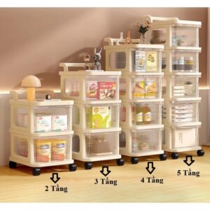Tủ Đựng Đồ Có Bánh Xe Đẩy Loại Ngăn Kéo Nhiều Lớp 3 Tầng///HB