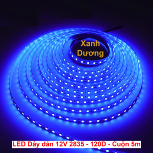 Dây đèn led dán 2835 12V 120 led 10W 5M Xanh Dương