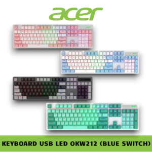 Bàn Phím Máy Tính Cơ Có Dây Gaming ACER OKW212 Có Đèn LED RGB. Hàng Đặt Trong Ngày