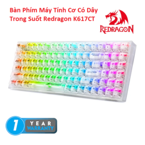 Bàn Phím Máy Tính Cơ Có Dây Trong Suốt Redragon K617CT (Hàng đặt trong ngày)