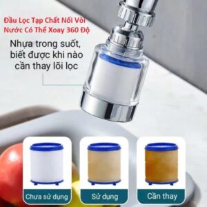 Đầu Lọc Tạp Chất Nối Vòi Nước Có Thể Xoay 360 Độ