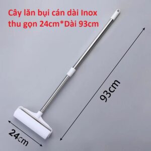 Cây lăn bụi cán dài Inox thu gọn 24cm*Dài 93cm