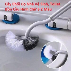 Cây Chổi Cọ Nhà Vệ Sinh, Toilet Bồn Cầu Hình Chữ S 2 Màu