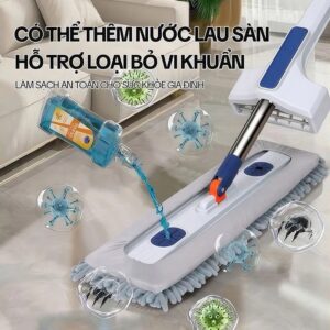 Cây Lau Nhà Tự Vắt Bông San Hô Có 2 Lỗ Chứa Nước Lau Sàn