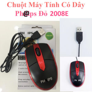 Chuột máy tính có dây Philips Đỏ 2008E