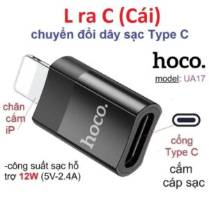 Đầu Chuyển Đổi Hoco UA17 L-C Lightning Ra (Type-c Cái). HDDT