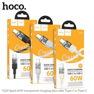 Cáp sạc nhanh 60W Hoco U129 (C-C) 2 Đầu Type-c