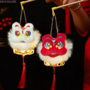 Đèn Lồng Trung Thu Giỏ Tre Hình Đầu Lân