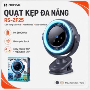 Quạt Kẹp Để Bàn Remax RS-ZF25. HDDT. (Hàng đặt trong ngày)