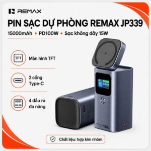 Pin Dự Phòng Sạc Nhanh 100W Remax JP339 15.000mAh. (đặt trong ngày)