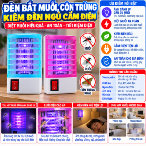 Đèn Bắt muỗi,côn trùng kiêm đèn ngủ cắm điện.HDDT