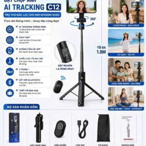Gậy Chụp Hình Nhận Diện Chuyển Động Tích Hợp AI C12. G.itx2. KTH