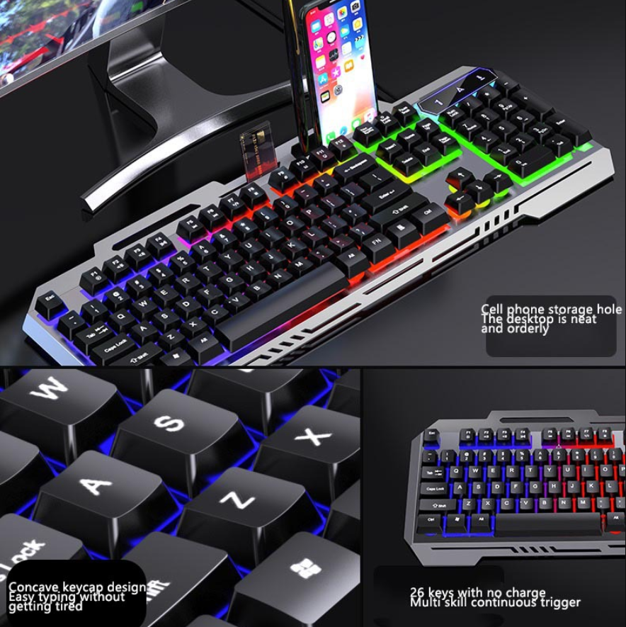 Teclado Para Juegos Fv-q307 Con Retroiluminación Y Soporte Para Teléfono Móvil,19 Teclas Sin Conflictos,Teclado Metálico Para Deportes Electrónicos - ...