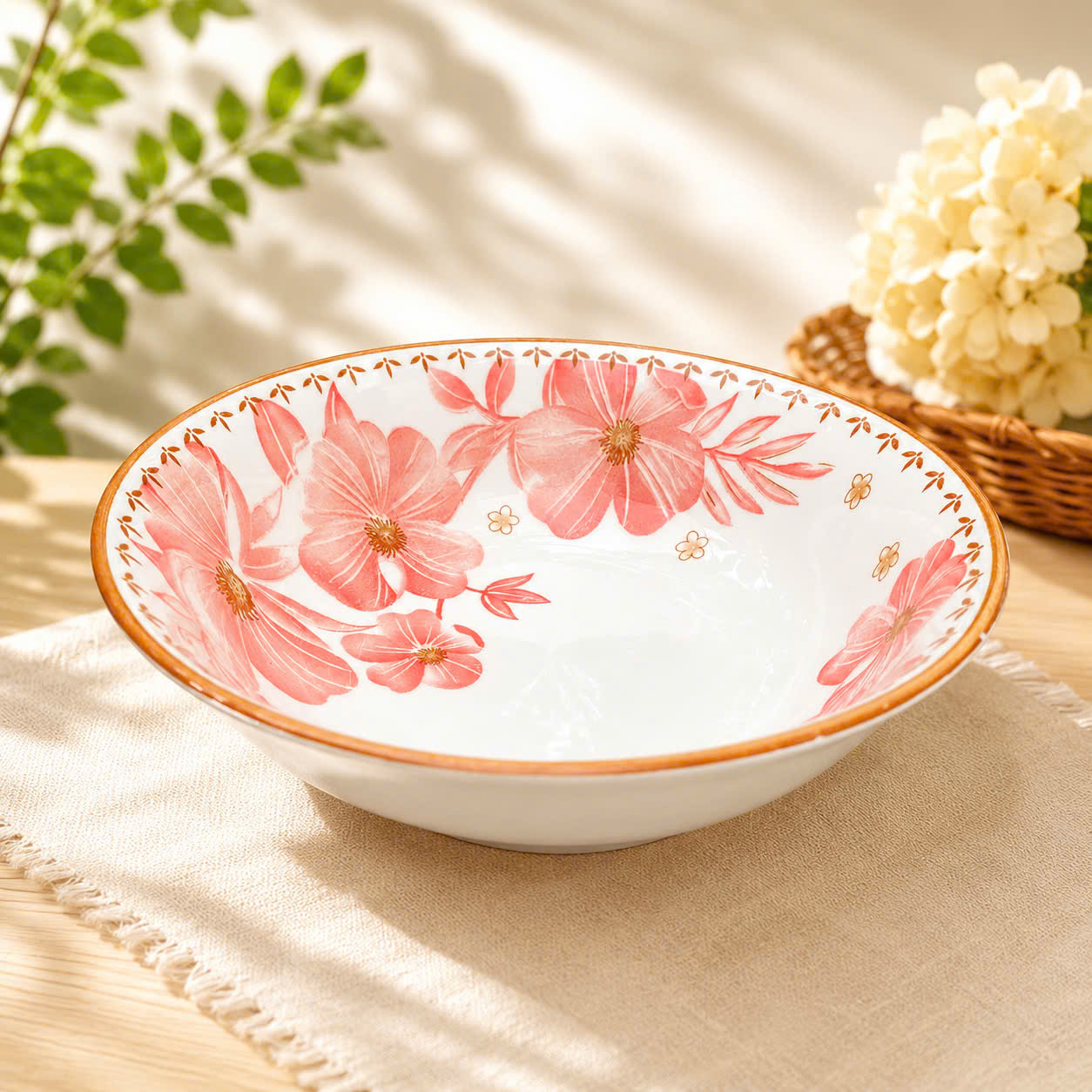 [60] Tô sứ hàng không AUROMA Hồng 7 inch