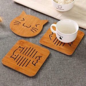 Combo 2 Miếng lót ly gỗ nhiều hình nhỏ. HDDT