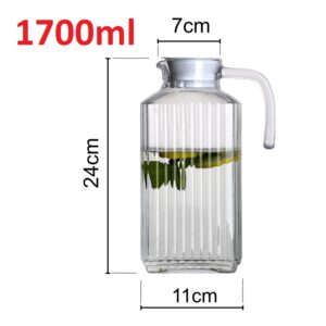 Bình thủy tinh đựng nước có quai vuông 1700ml/ 1100ml/ 7500ml - Loại 1700ml