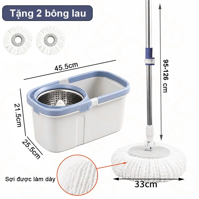 TRỌN BỘ Chổi lau nhà tự vắt thông minh xoay 360 độ GOLDSATR,có bánh xe,lau  nhà không cần cúi | Shopee Việt Nam