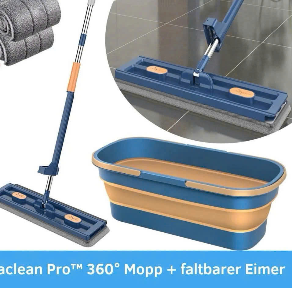 BỘ CÂY LAU NHÀ 42CM KÈM THÙNG GẤP GỌN