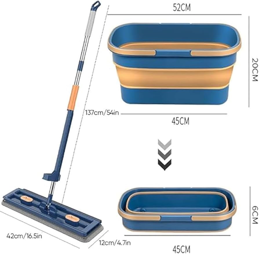 Amazon.com: AQWEI Large Flat Mop with Bucket, 54" Large Flat ...