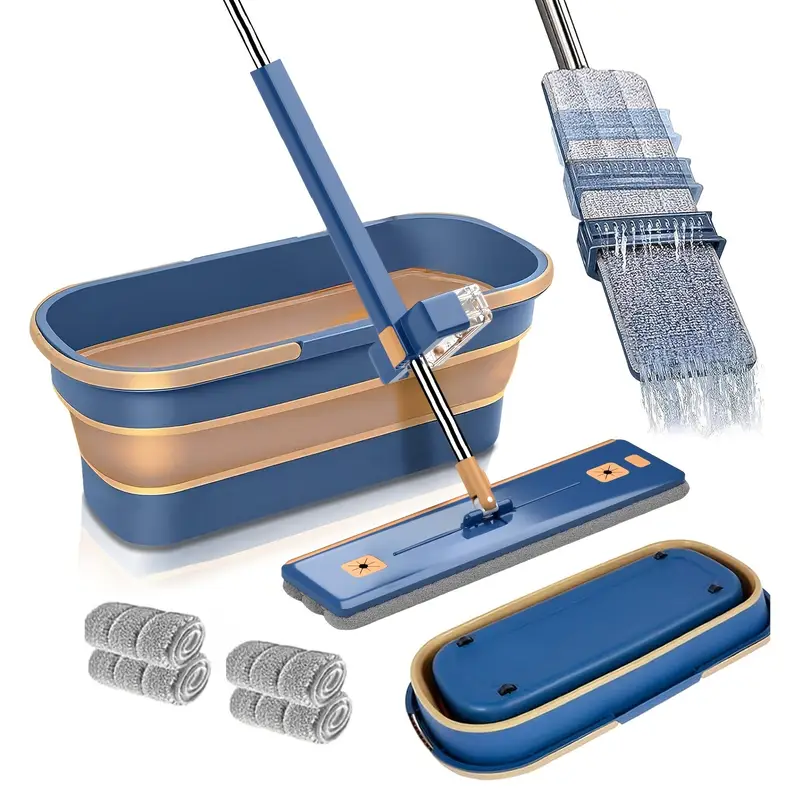 360 rotating microfiber mop bucket set drainage scraper ...