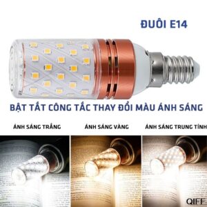 Bóng Đèn led bắp 3 chế độ ánh sáng 6W Đui E14///HB