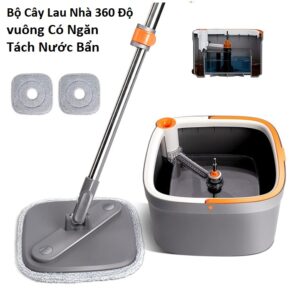 Bộ Cây Lau Nhà 360 Độ vuông Có Ngăn Tách Nước Bẩn