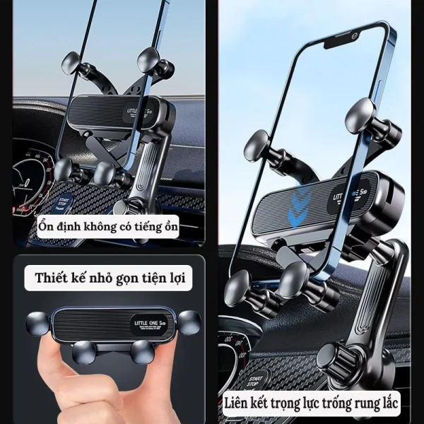 Giá đỡ điện thoại ô tô LITTLE ONE 5 kẹp cửa gió xoay 360 độ - Auto Care Plus
