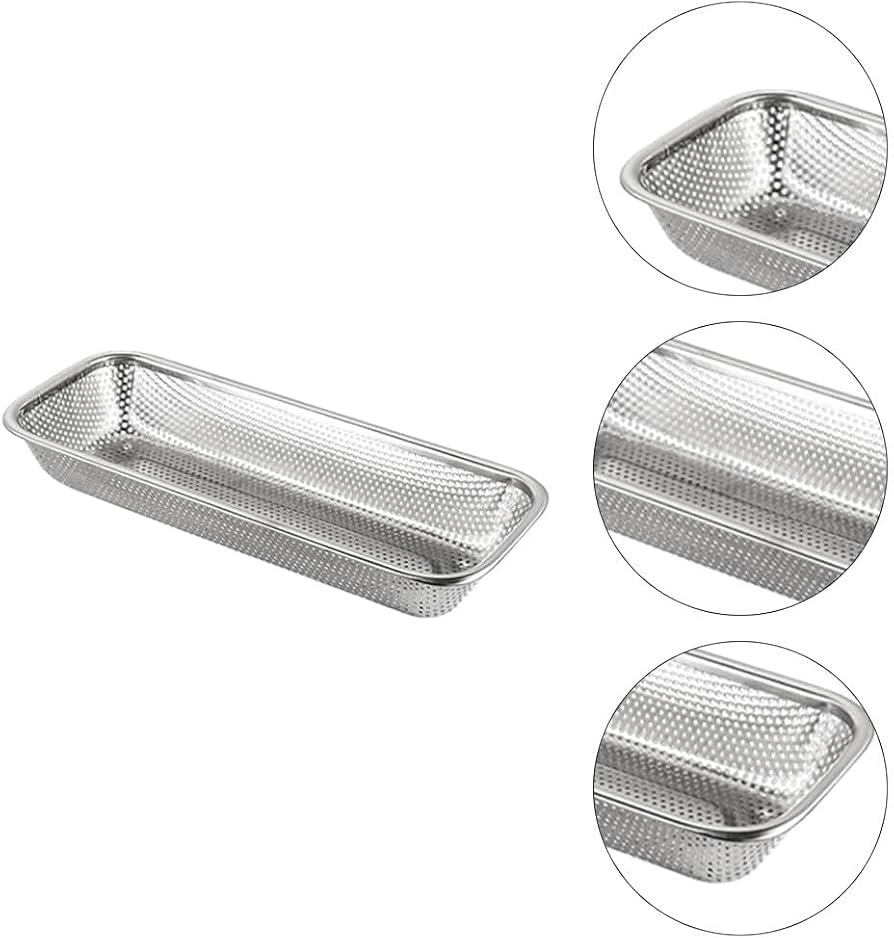 Inllex Stainless Steel Drain Basket for Kitchen Sink – Rectangular Strainer  and Colander for Fruits, Vegetables, Rice – Rustproof Multipurpose Dish  Drainer Rack, Cutlery Organizer (Silver) : Amazon.in: Home & Kitchen