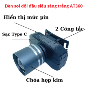 Đèn pin đội đầu siêu sáng 3 chế độ AT360
