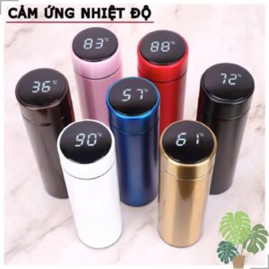 Bình Nước Giữ Nhiệt Có đèn Led Báo Nhiệt độ 500ml