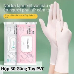 Hộp 30 Găng Tay Rửa Chén Bằng PVC Mỏng Beesung..KSI