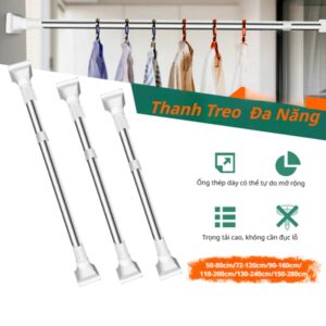 Thanh Treo Quần Áo, Rèm Cửa Gắn Tường Kéo Dài 1M2. (GDN)