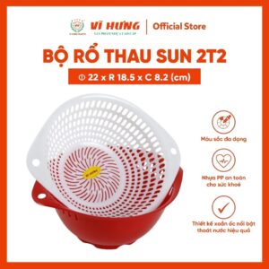 Bộ Rổ Thau Oval Sun Vĩ Hưng 2T2. 3416 (22cm)