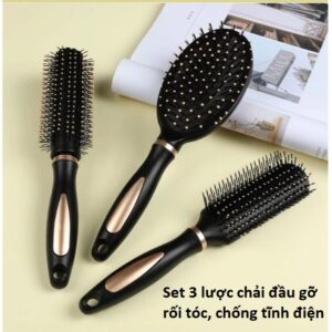 Set 3 lược chải đầu gỡ rối tóc, chống tĩnh điện. (G.mi)