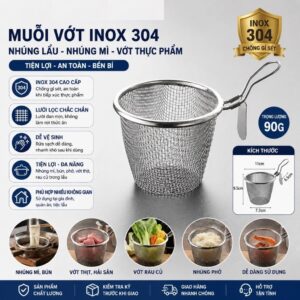 Giỏ Lưới Nhúng Lẩu, Mì. Chiên Vớt Ráo Dầu Mỡ 11cm. (G.mi)