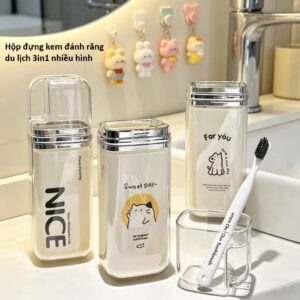 Hộp đựng kem đánh răng du lịch 3in1 nhiều hình. (GDN)